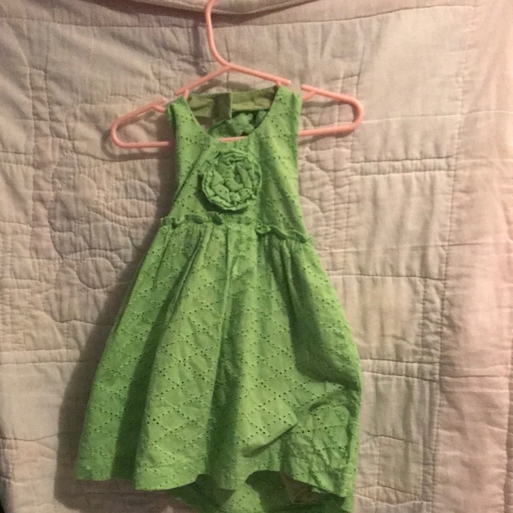 Baby Fogs 12 month Green lace dress never worn